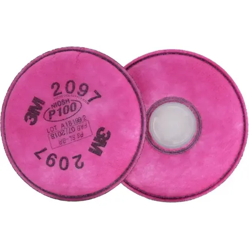 [3M-2097] 2097 P100 Particulate Filter W/Nuisance Level Organic Vapor Relief [1 Pair] (3M)