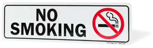 [SIGN-NS-LBL-3X10] 3" x 10" Sign "No Smoking" [Black on White] Adhesive Label
