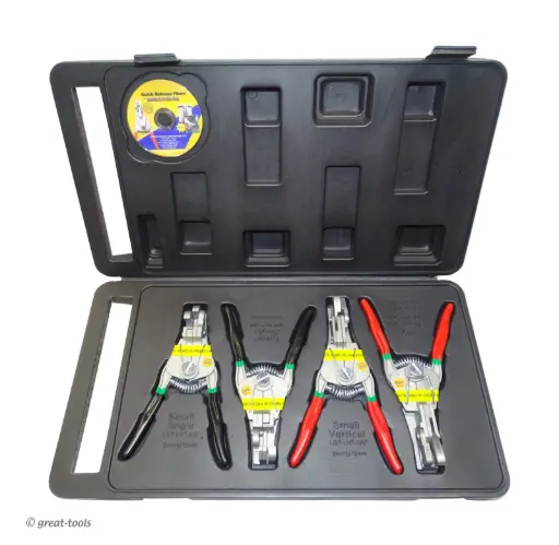 [RM-QRP4S] 4Pc Quick Release Plier Set W/Case (Ratchet Master)