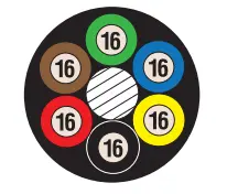 [WIRE14/6] 100Ft 14/6 Round Black Jacketed Wire [Green, Brown, Black, Yellow, Red, & Blue]