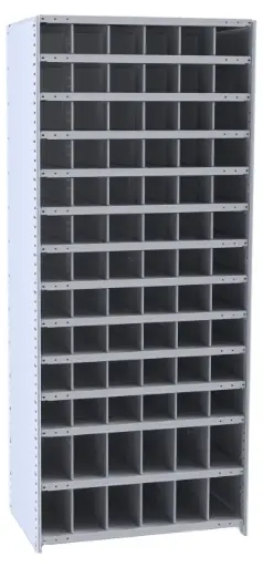 [HW5529-18HG] 78 Compartment Open Bin Storage Unit [36" W x 18" D x 87" H] Starter (Hallowell)