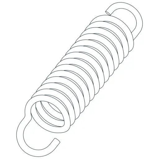 [SPRING-180-A] Extension Spring 1-1/2 Length .028 Wire Size [11/32" OD]