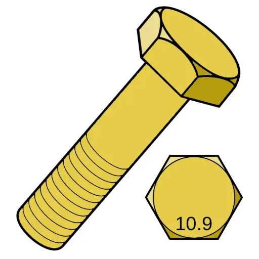 [.140C1700HCSYYZ931] M14-2.0 X 170mm Hex Capscrew 10.9 YZ Partial Threaded DIN 931