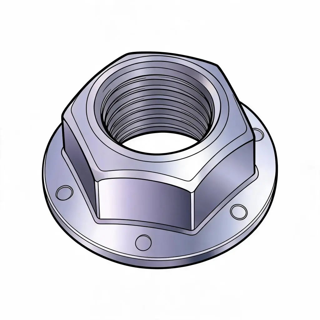 M8-1.25 Hex Flanged Stover Lock Nut DIN6927 Class 8 ZP