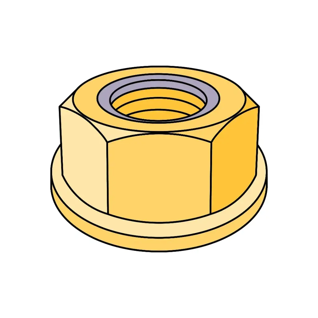 M8-1.25 Hex Flanged Nylock Nut Class 8 YZ (DIN 6926-8)