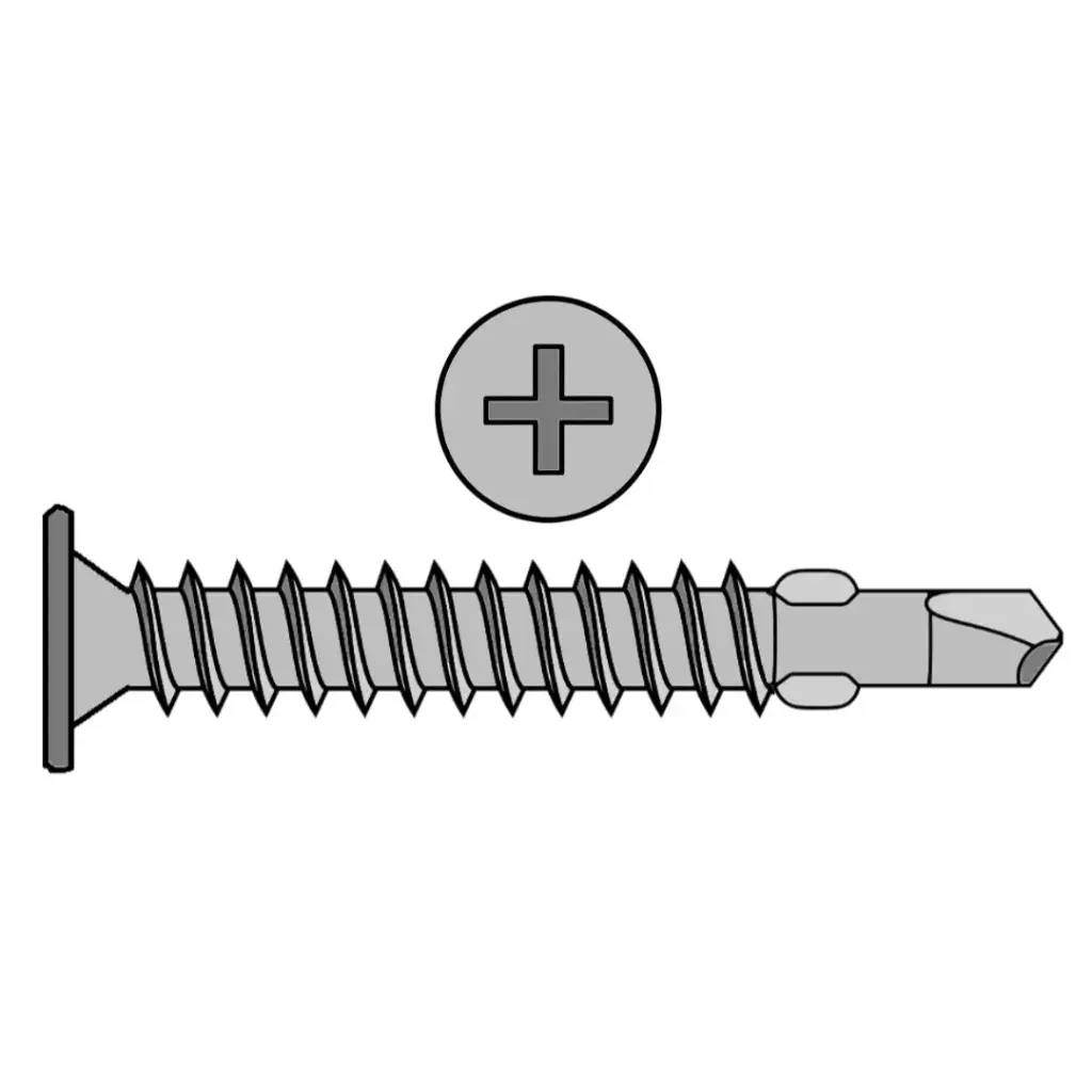 #10-24 X 1-7/16" Wafer Head Phillips Plymetal Tekscrew #3 Tip W/Wings ZP