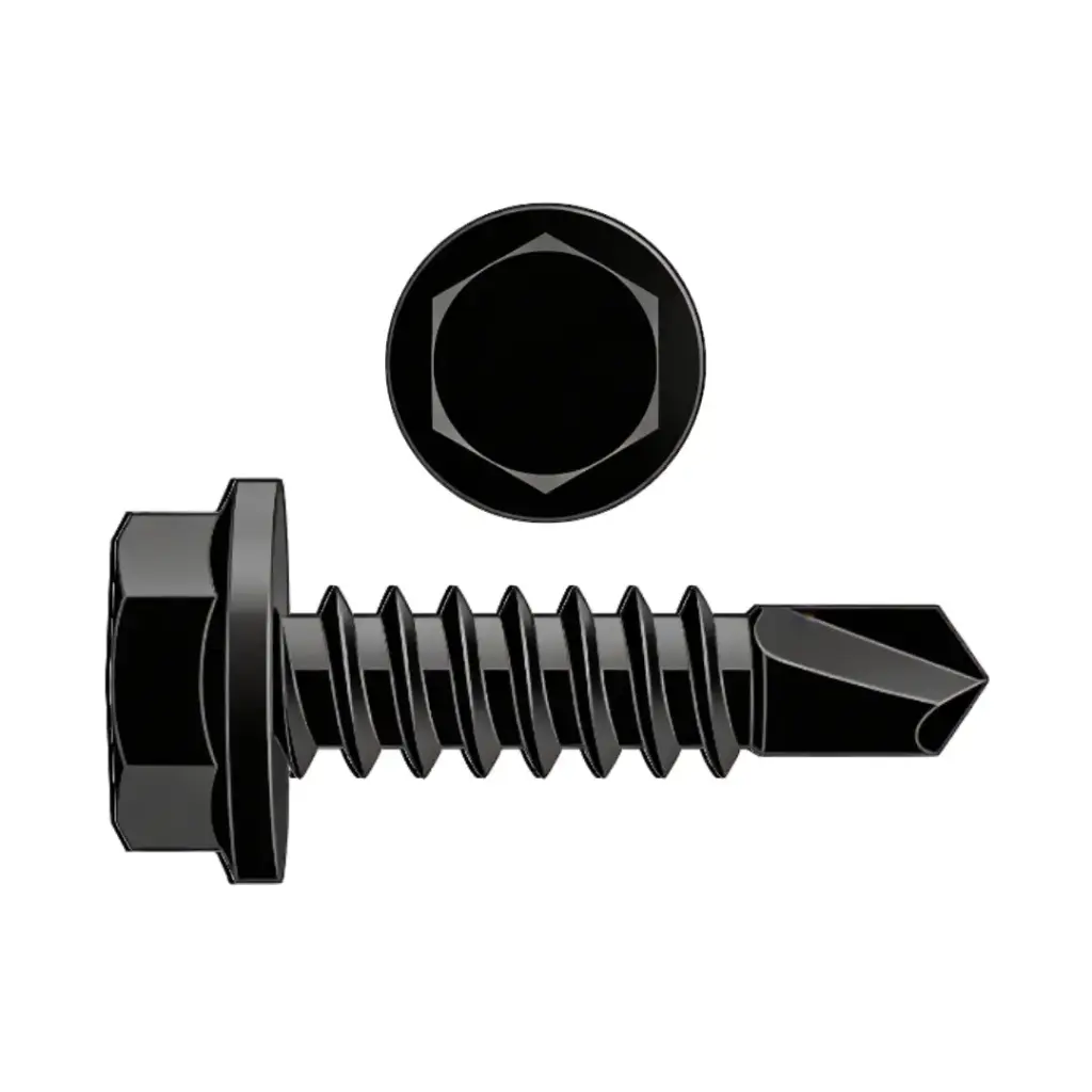 #10 X 1/2" Hex HD Tekscrew Black Oxide