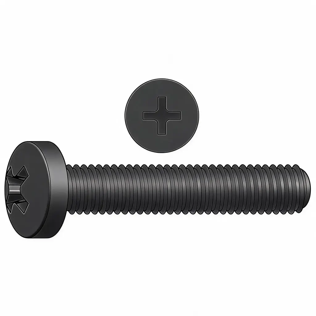 #10-32 X 1/2" Pan HD Phil M/S Stainless Steel Black Oxide