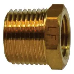 [125NPT75HBBRLF] 1-1/4" X 3/4" NPT Hex Bushing Brass Lead Free