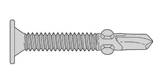 [12C250UXFWZP] #12-24 X 2-1/2" Flat Head Phil Plymetal Tekscrew w/Wings ZP