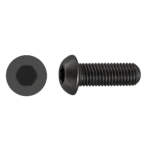 [12C50KBCPL] #12-24 X 1/2" Button HD Socket Capscrew Plain