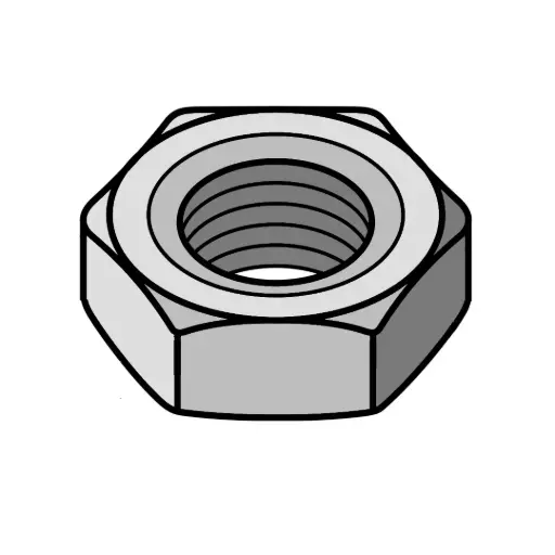 [12CNMSZP] #12-24 Hex Machine Screw Nut ZP