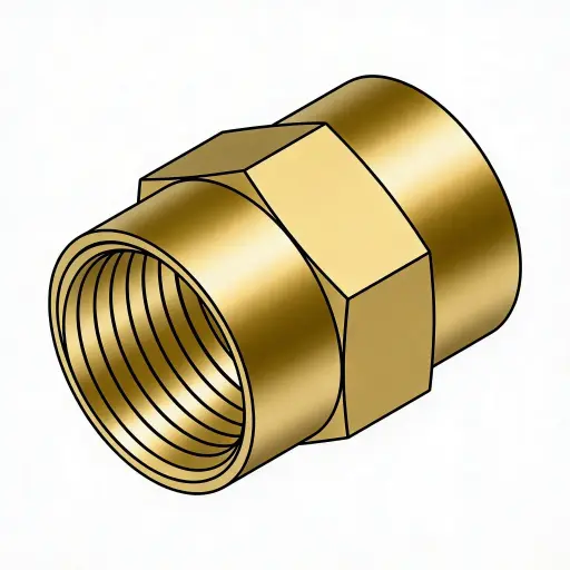 [12NPTCBR] 1/8" NPT Pipe Coupler Brass