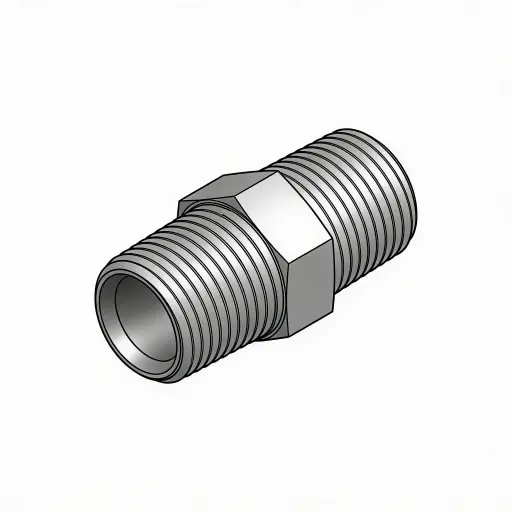 [12NPTHNZP] 1/8" NPT Hydraulic Hex Nipple [5,000 psi] Steel ZP