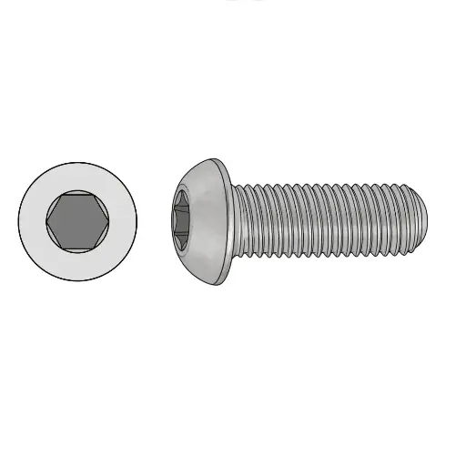 [25C125KBCSS] 1/4"-20 X 1-1/4" Button HD Socket Capscrew Stainless Steel